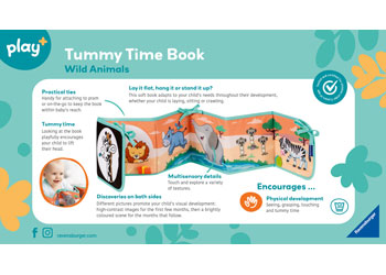 Play+ Tummy Time Book: Wild Animals
