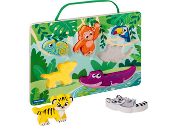 Play+ Wooden Touch & Play Puzzle: In the Jungle