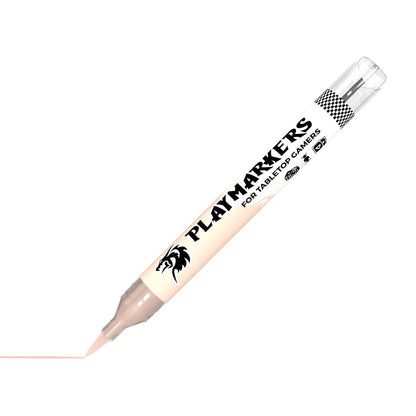 AK Interactive Light Skin Playmarkers marker for tabletop gamers drawing a thin light skin line on a white surface