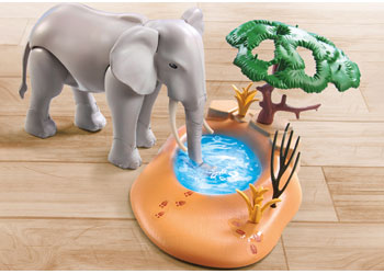 Playmobil - Elephant at the Water Hole (with Water Shoot Mechanism)