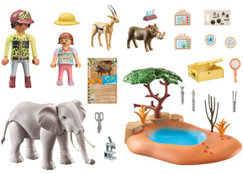 Playmobil - Elephant at the Water Hole (with Water Shoot Mechanism)