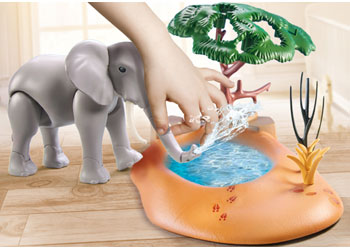 Playmobil - Elephant at the Water Hole (with Water Shoot Mechanism)