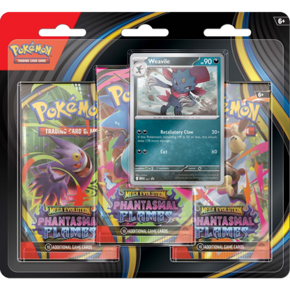 Pokémon TCG Phantasmal Flames Three Booster Blister - Weavile