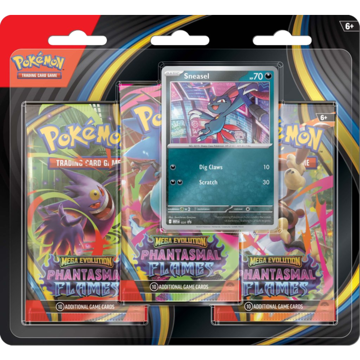 Pokémon TCG Phantasmal Flames Three Booster Blister - Sneasel (Preorder)