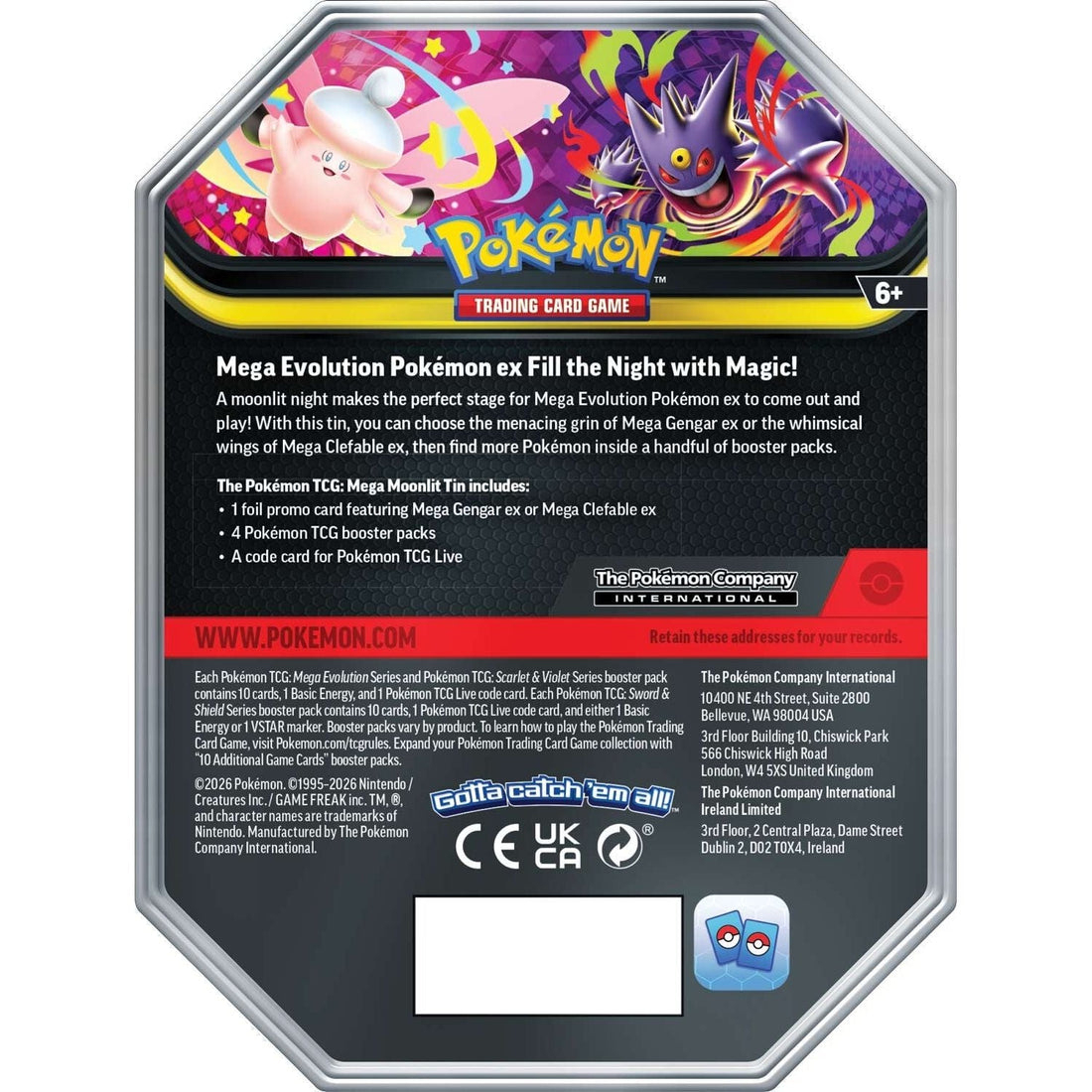 Pokemon TCG - Mega Moonlight Tin Display