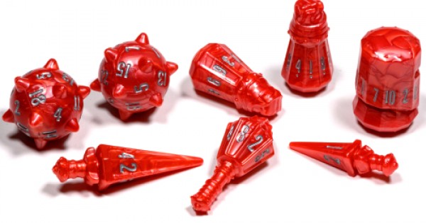 PolyHero Dice - Warrior 8 Dice Set Crimson Carnage - Good Games