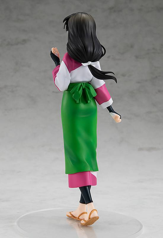 Sango from Inuyasha Pop Up Parade figure in green hakama and pink and white top facing away from the camera