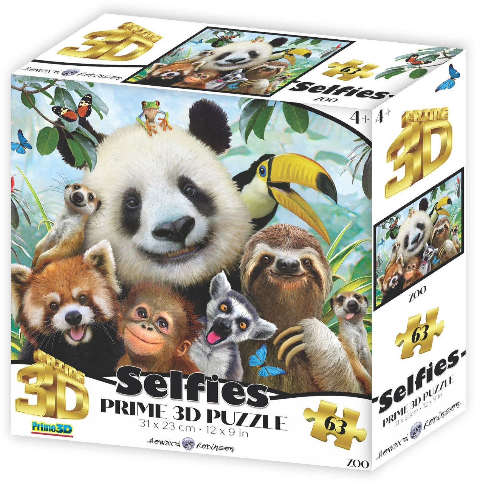 Prime3D Zoo Selfie - 63 Piece 3D Jigsaw - Good Games