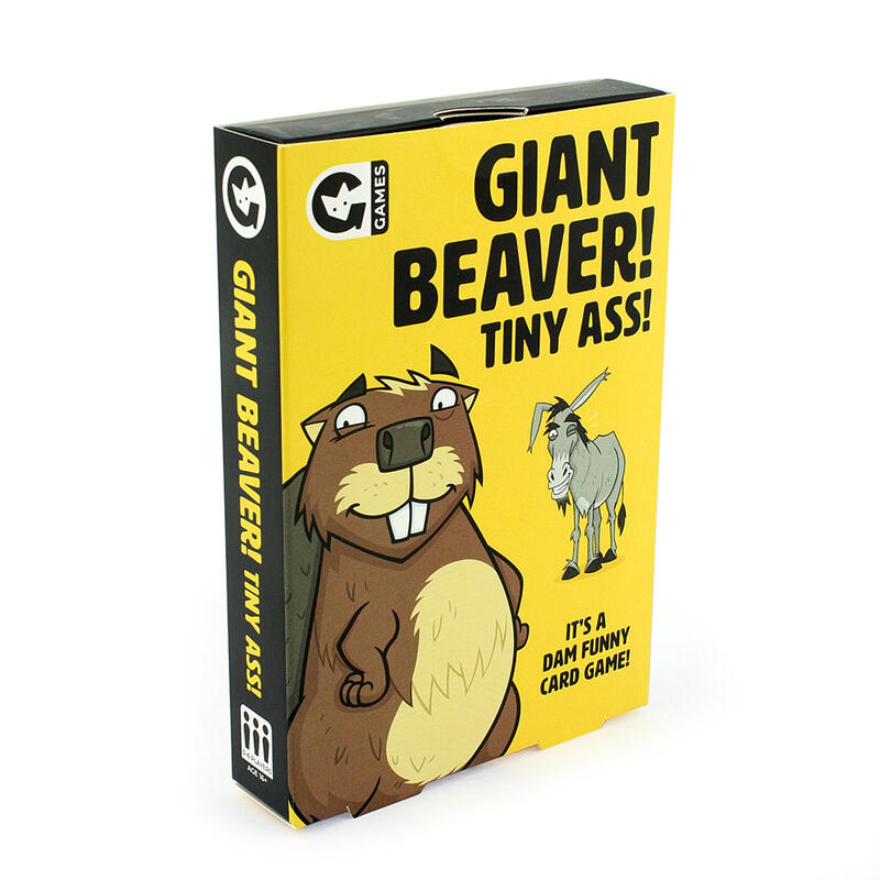 Front view of Giant Beaver! Tiny Ass! game box full pack retail packaging