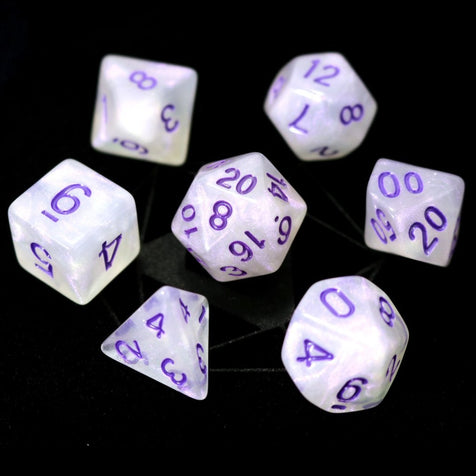 Die Hard Dice Polymer RPG Polyhedral Set - Purple Moonstone