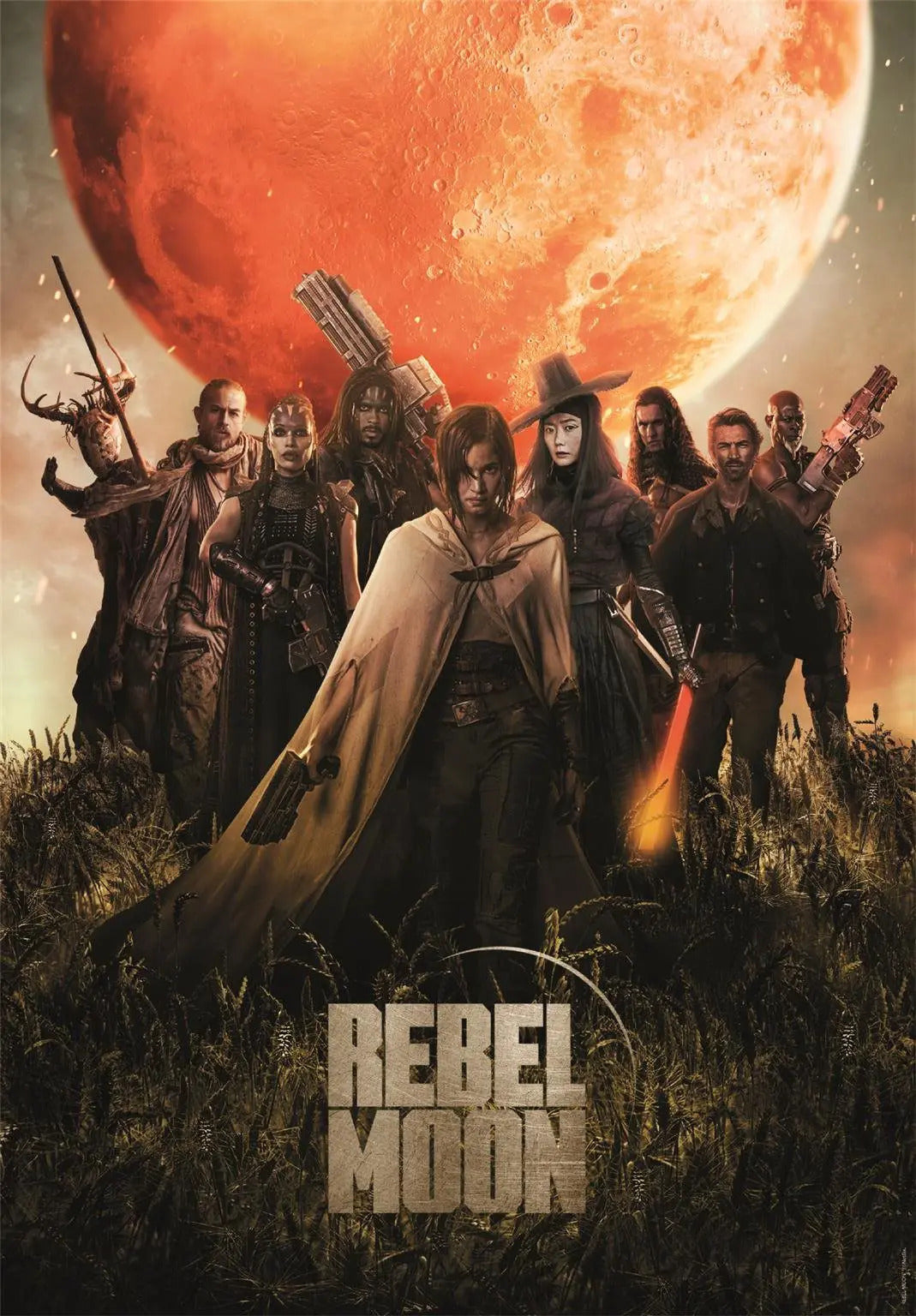 Rebel Moon puzzle compact 2 complete poster showing resistance fighters scene
