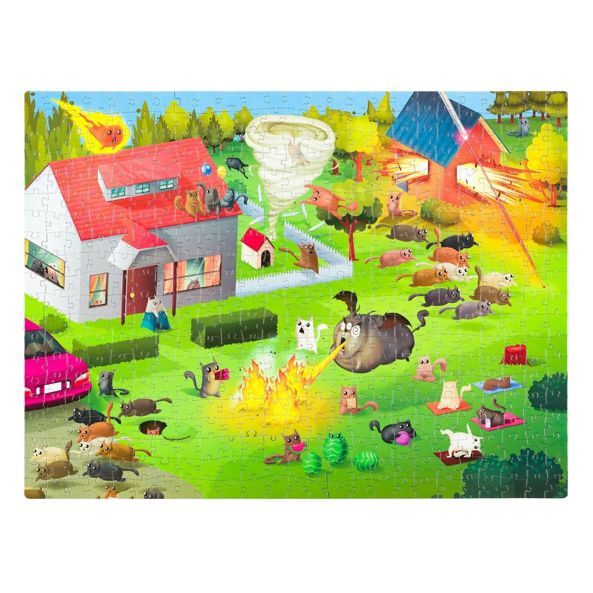 Fully assembled Housing Boom jigsaw puzzle laid flat
