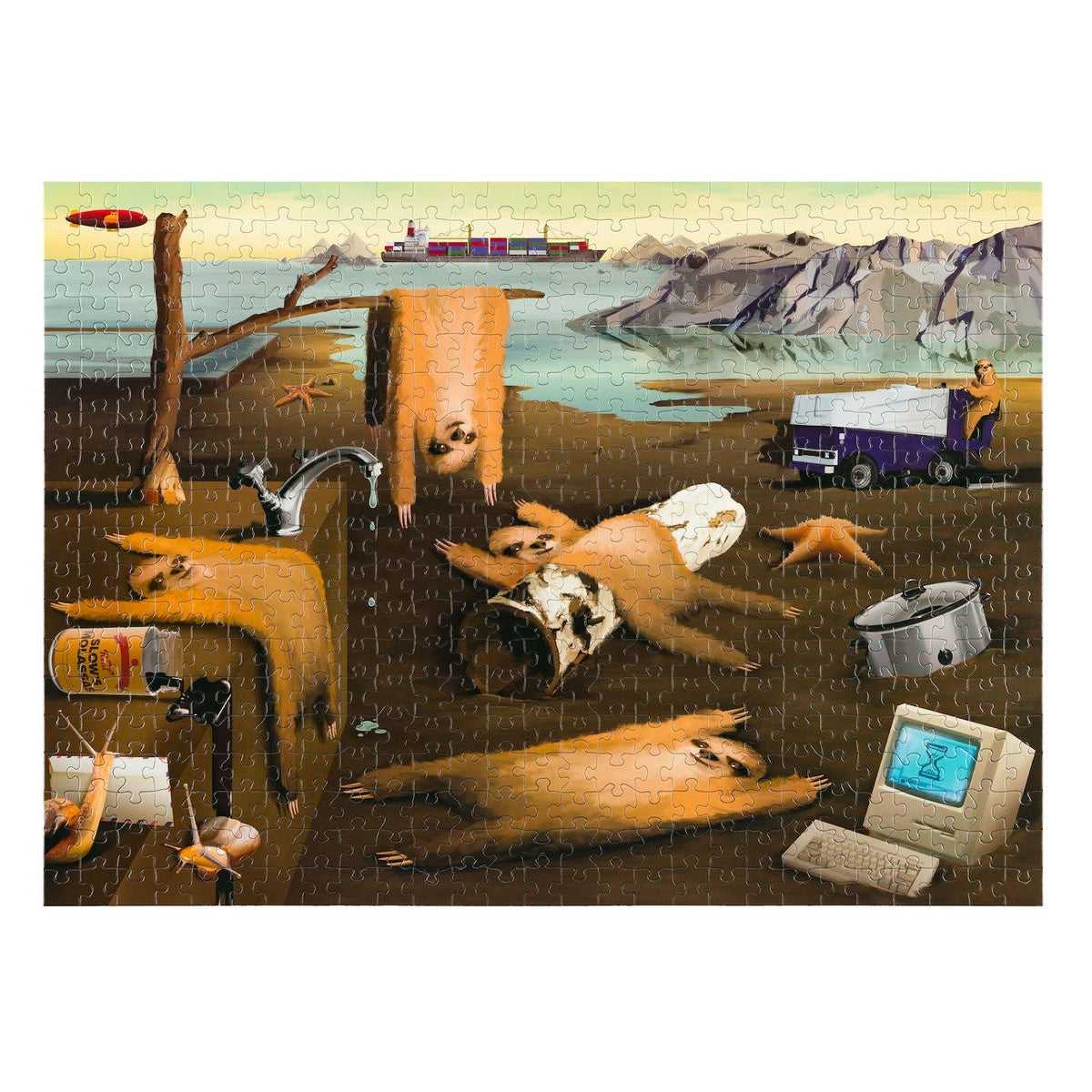 Fully assembled Slothness of Memory jigsaw puzzle laid flat