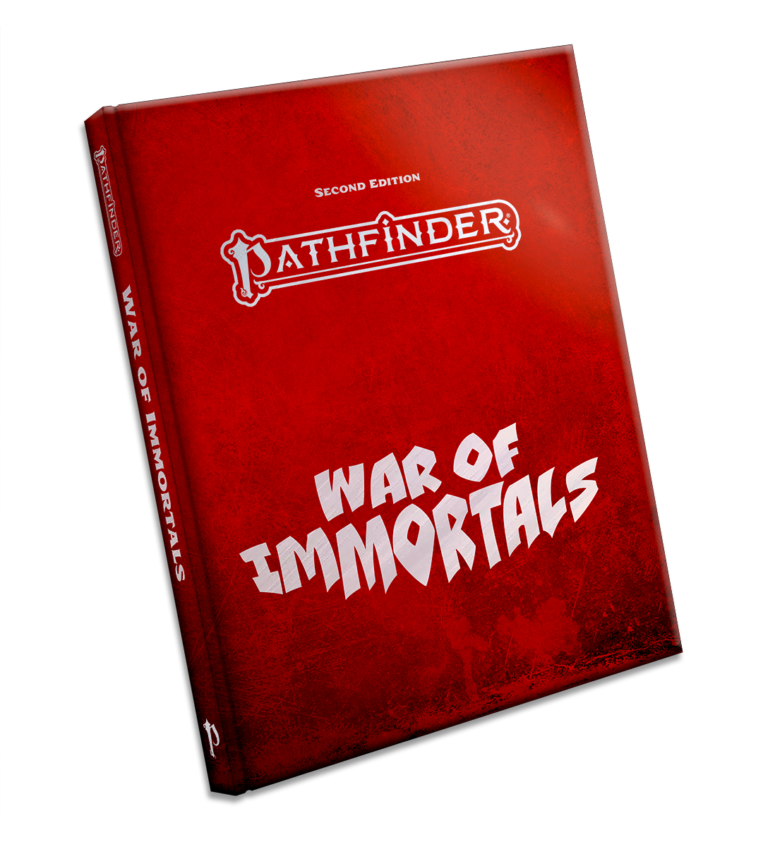 Red Pathfinder Second Edition rulebook titled "War of Immortals" with white text