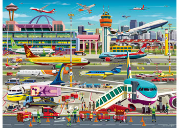 Ravensburger - Airport Central Puzzle 100 Pieces