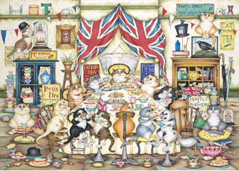 Ravensburger - Crazy Cats Afternoon Tea Tiddles Puzzle 1000 Pieces