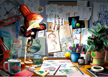 Ravensburger - Disney Pixar The Artist's Desk Puzzle 1000 Pieces