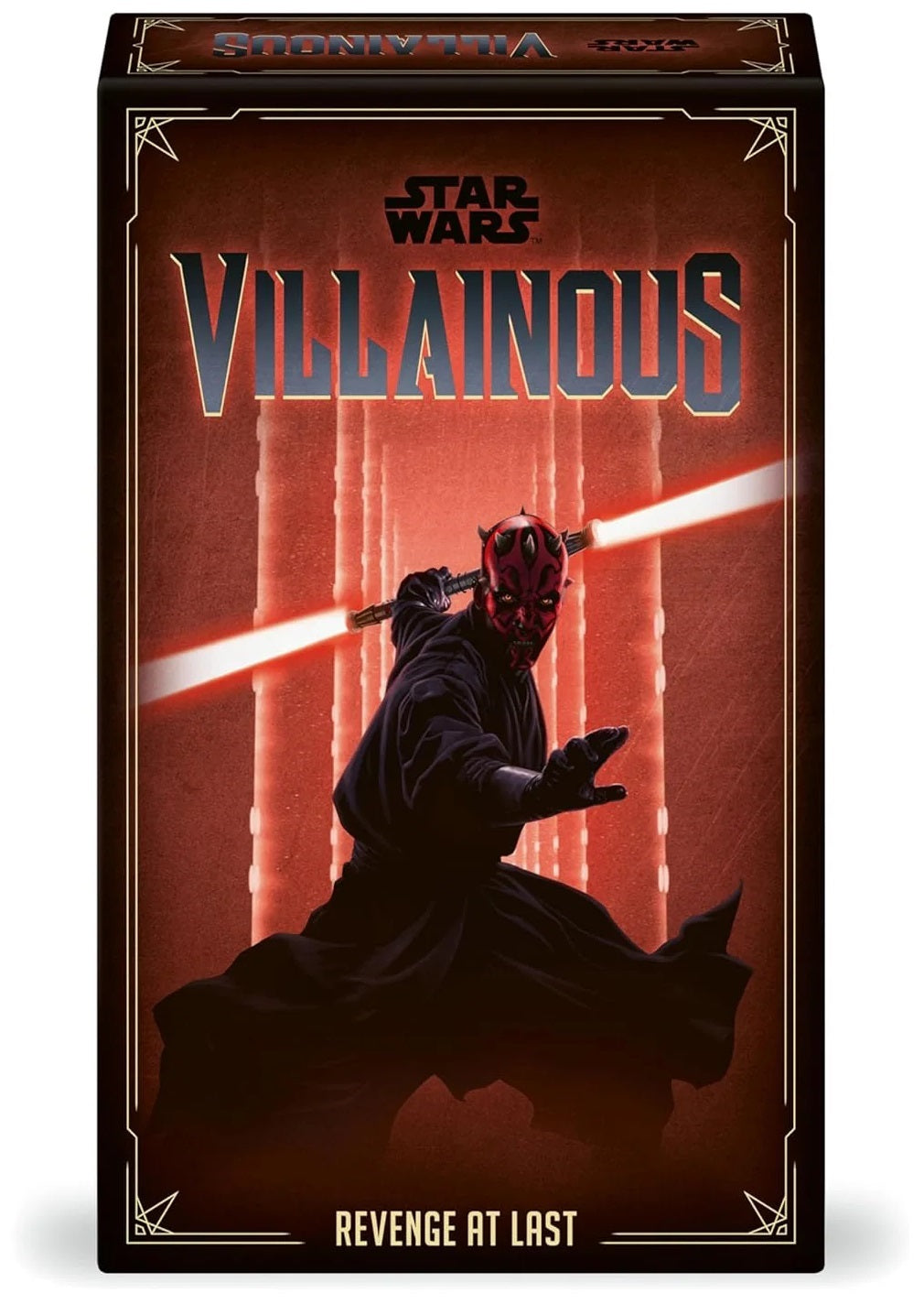 Star Wars Villainous game box: Darth Maul wielding a double-bladed red lightsaber