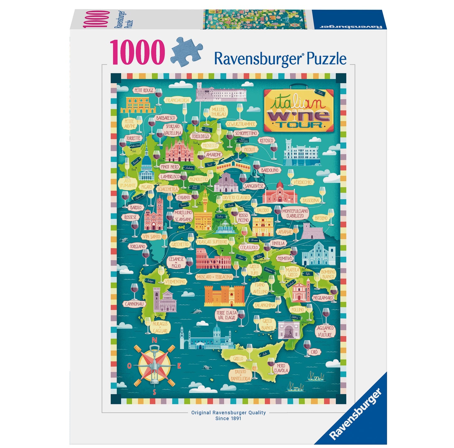 Ravensburger - Map of Italy Wines Puzzle 1000 Pieces