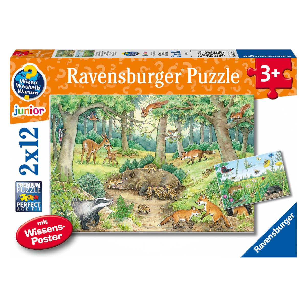 Ravensburger - Animals in the Forest & Meadow 2x12 Piece Jigsaw - Good Games