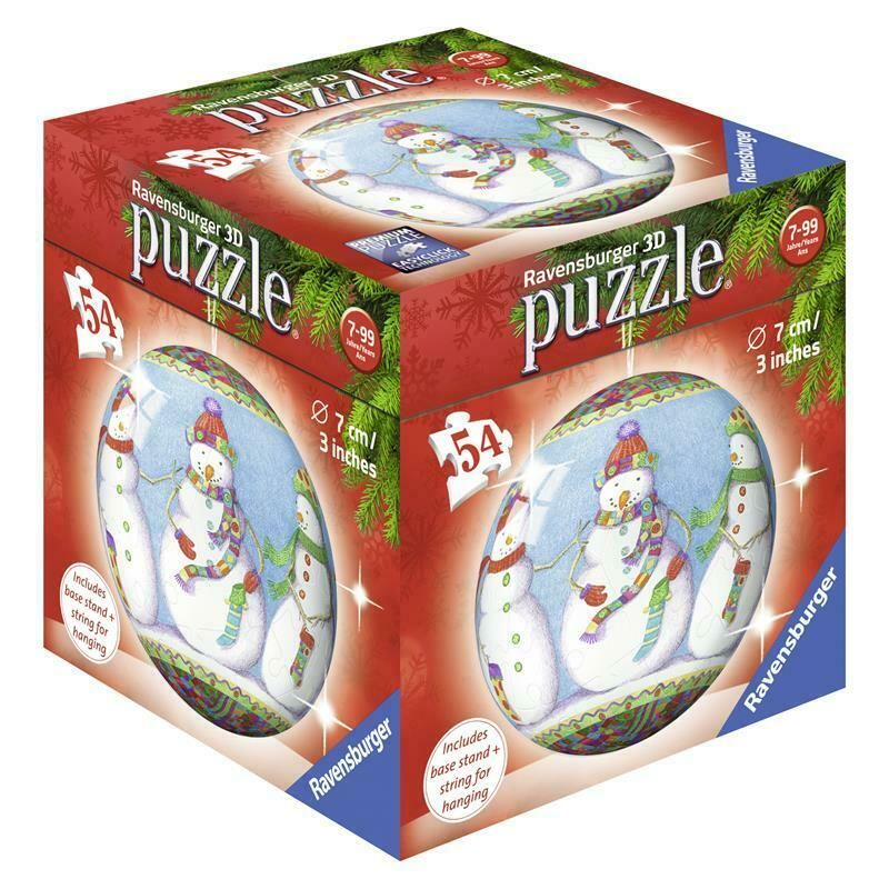 Ravensburger - Christmas Puzzleball - Snowman - 54 Piece Jigsaw - Good Games