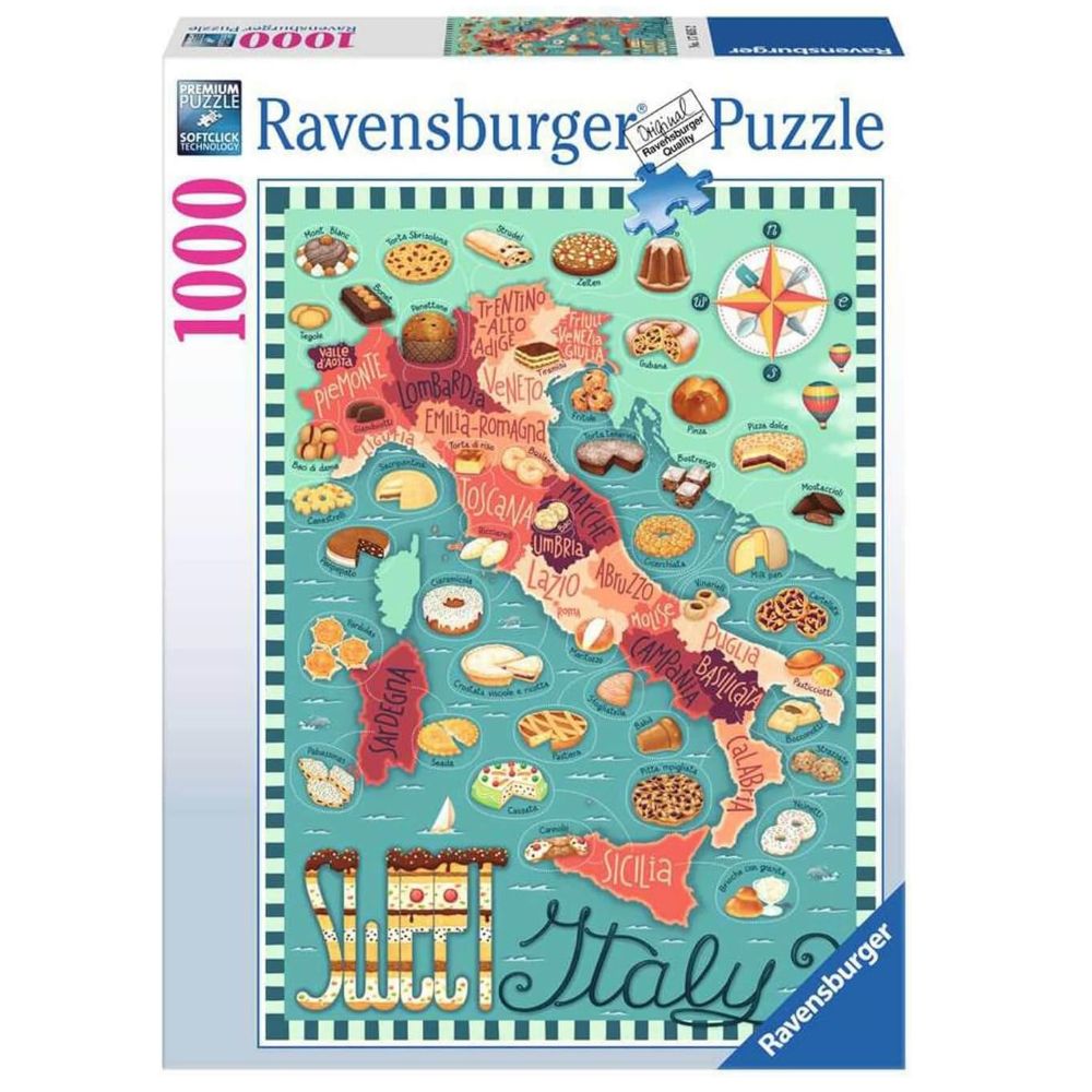 Ravensburger - Map of Italy - Sweet 1000 Piece JIgsaw - Good Games