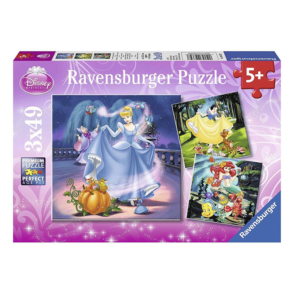 Ravensburger - Disney Snow White Cinderella & Ariel - 3x49 Piece Jigsaw - Good Games