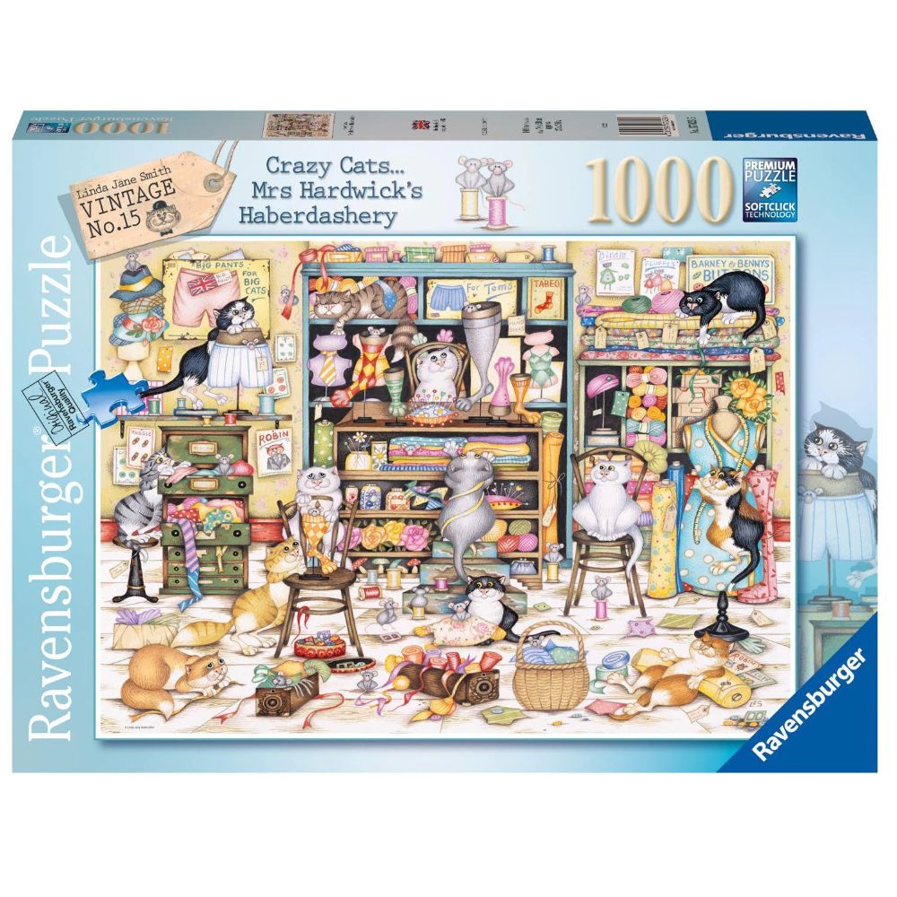 Ravensburger - Crazy Cats: Haberdashery 1000 Piece Jigsaw - Good Games