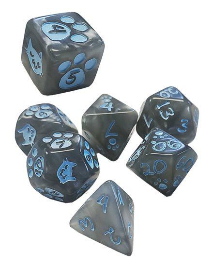 Kitten Polyhedral Dice Set Gray - Good Games