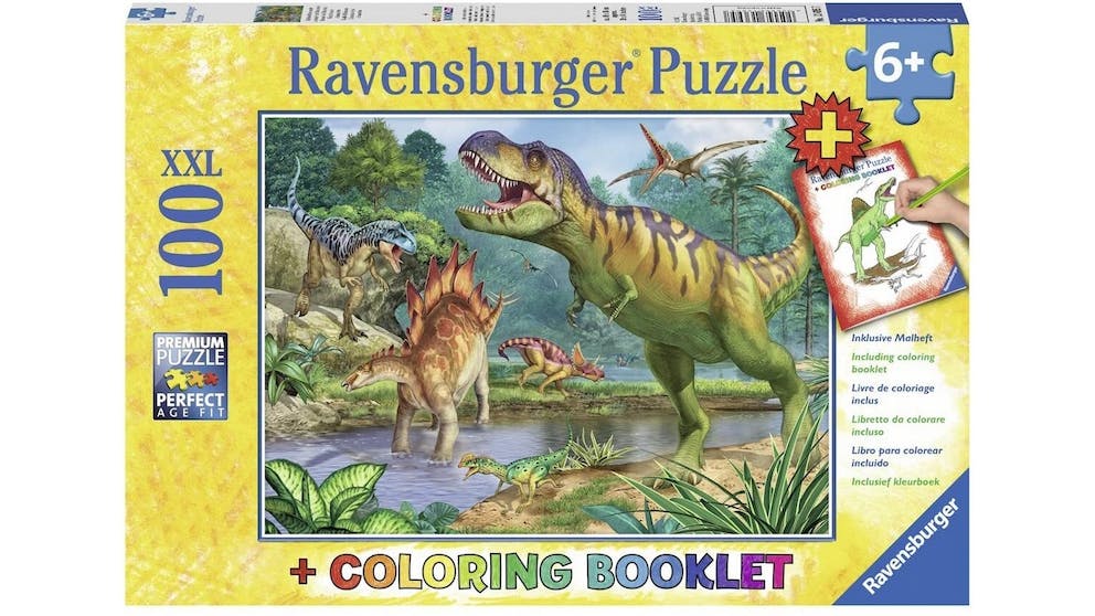 Ravensburger - World of Dinosaurs 100 Piece Jigsaw &amp; Colouring Book - Good Games