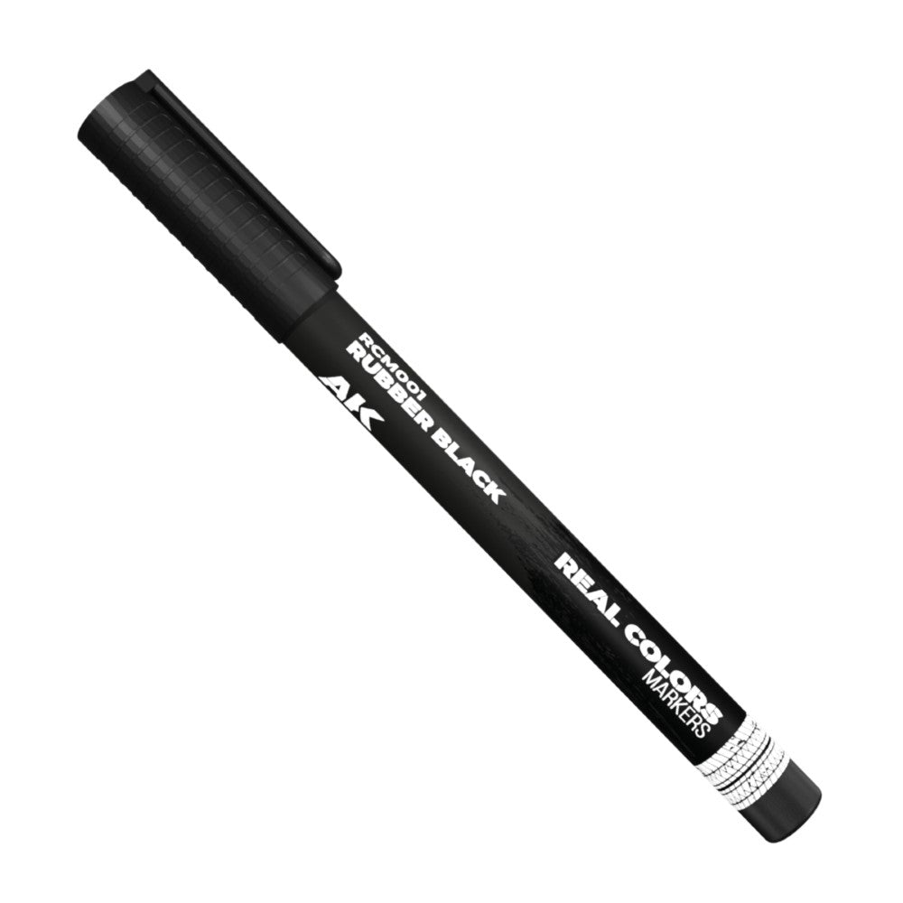Black AK Real Colours marker, labeled 'Rubber Black'