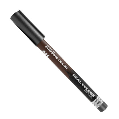 A brown AK Real Colors Chipping Color marker with a black cap, displayed on a white background