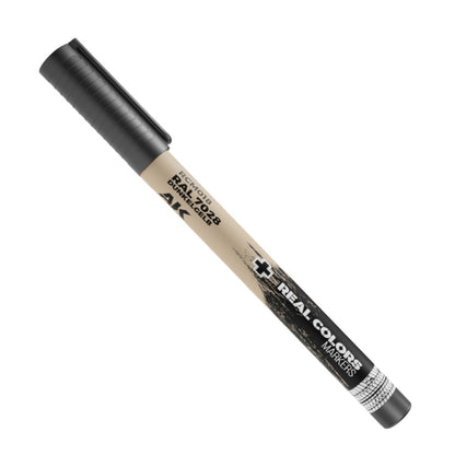 A beige marker pen with a dark grey cap, labeled AK Real Colors RAL 7028 Dunkelgelb