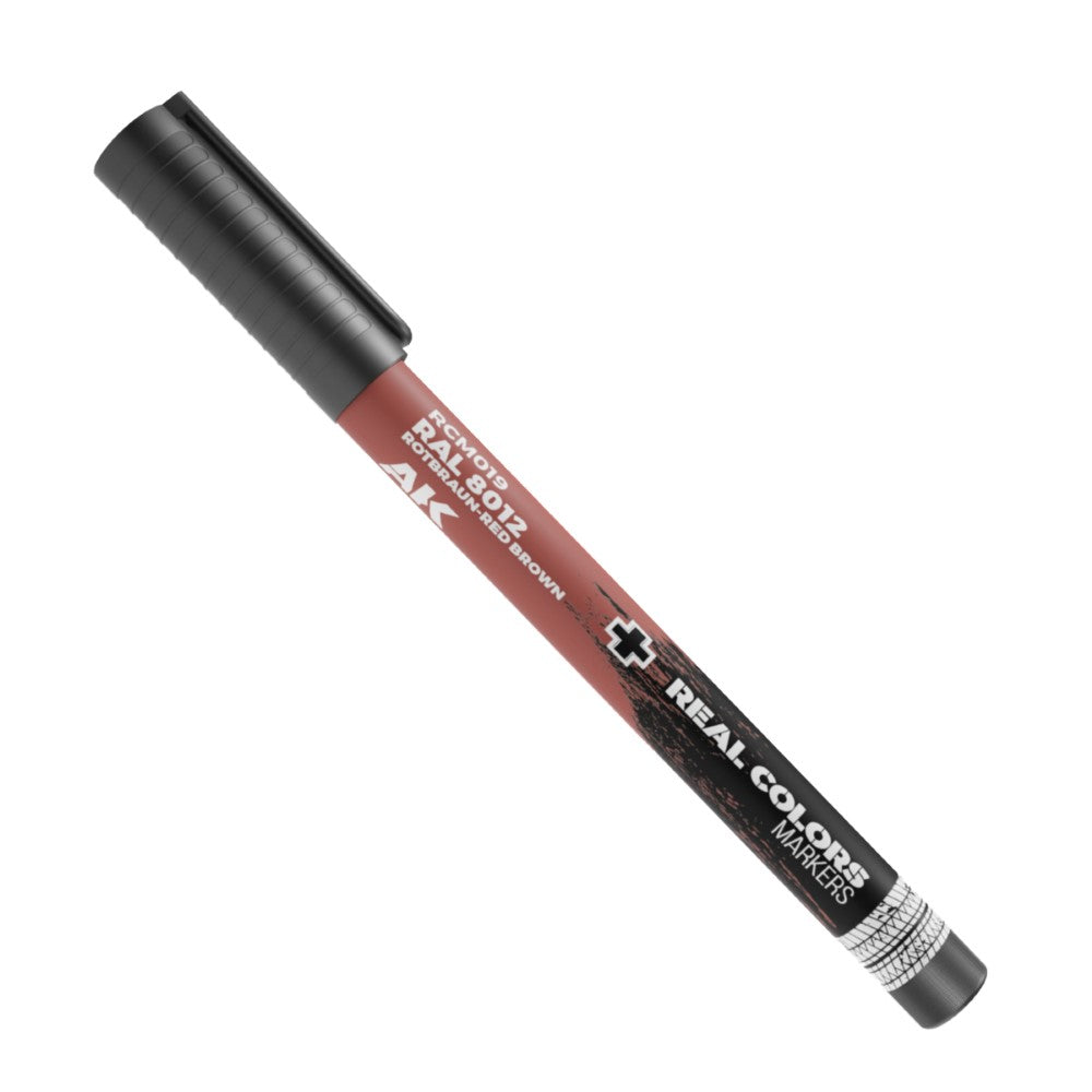 AK Real Colors marker, RAL 8012 Rotbraun (Red Brown), with black cap
