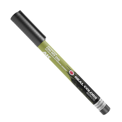 AK Real Colors marker, Mitsubishi Interior Green, with a black cap and clip, on a white background