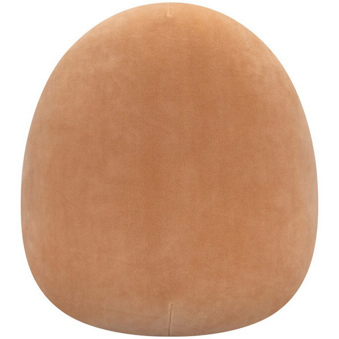 Soft tan egg-shaped plush toy on a white background