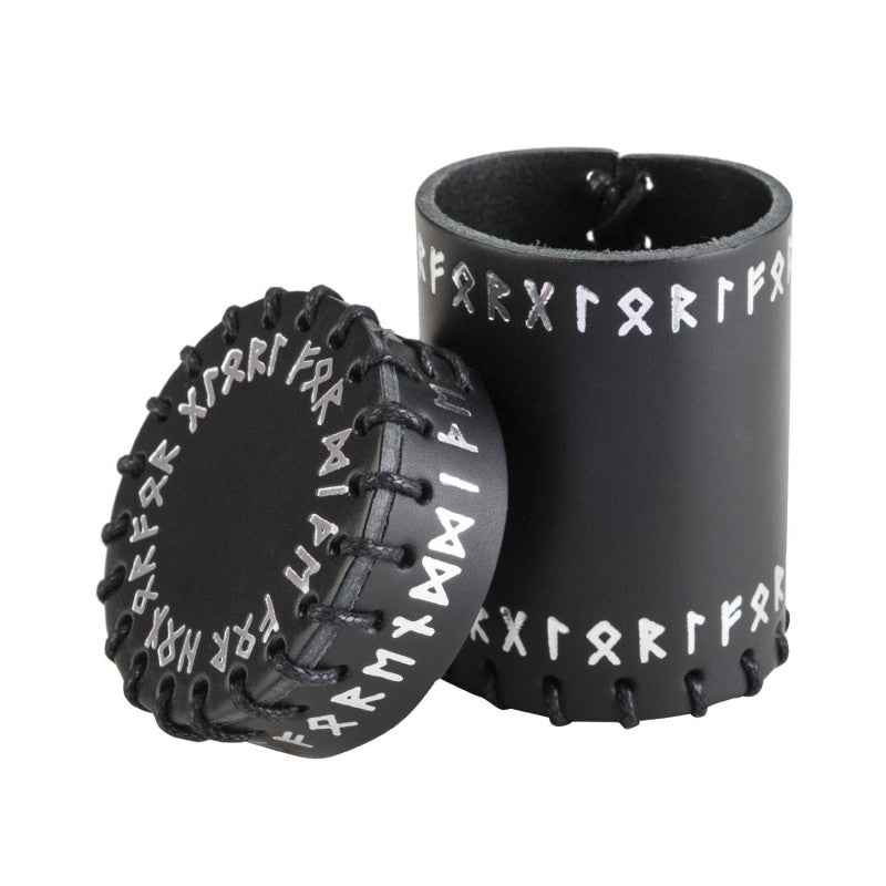 Q Workshop - Runic Black Leather Dice Cup - Good Games