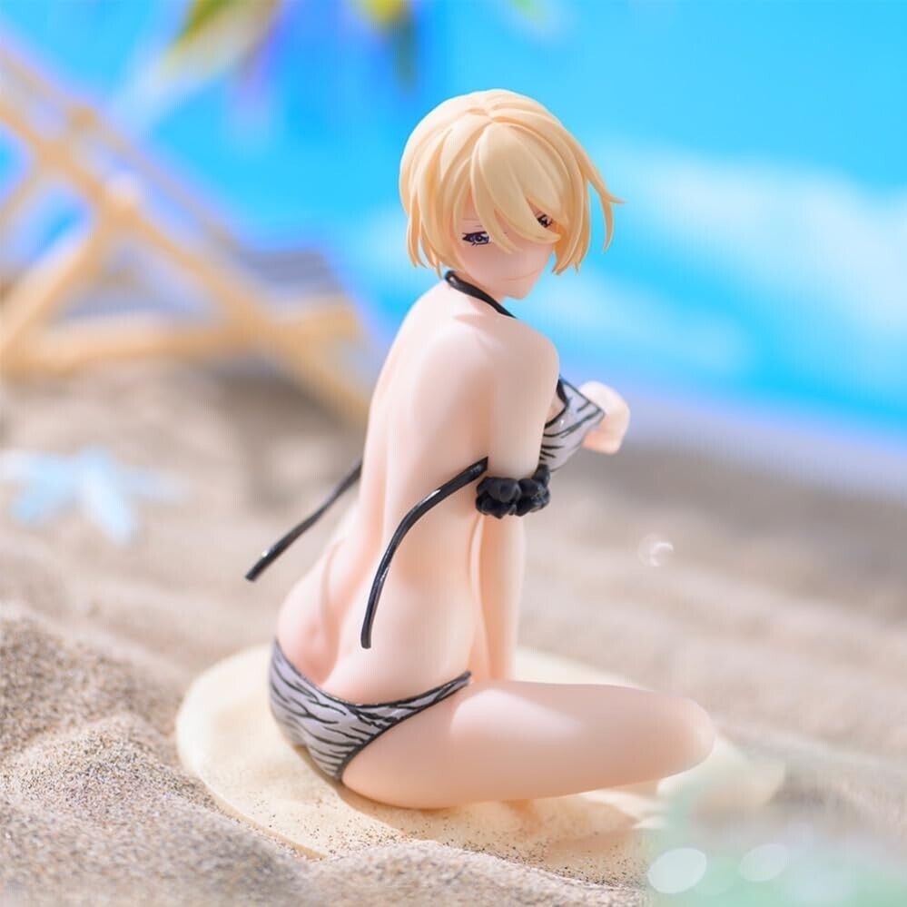 The Cafe Terrace and its Goddesses Akane Hououji Luminasta Figure in a black and white bikini sitting on a beach base