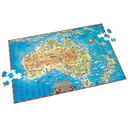 Blue Opal - Giant Map Puzzle Down Under 300 Piece Jigsaw - Good Games