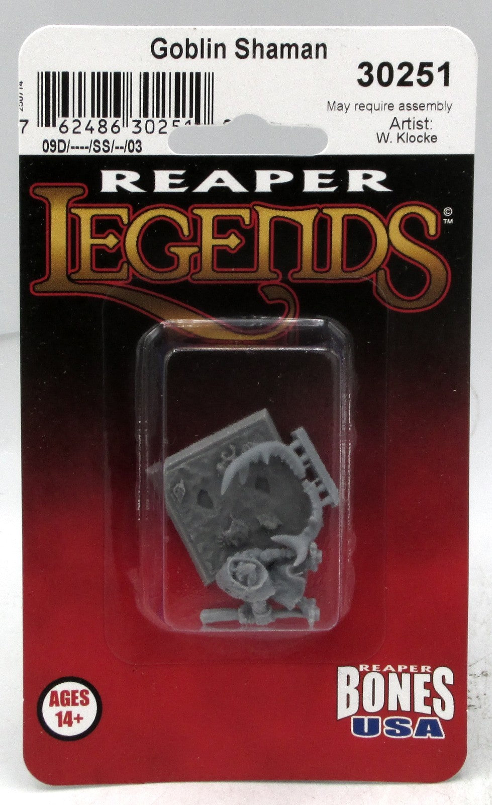 Reaper Bones USA 30251 Goblin Shaman miniature in original blister packaging
