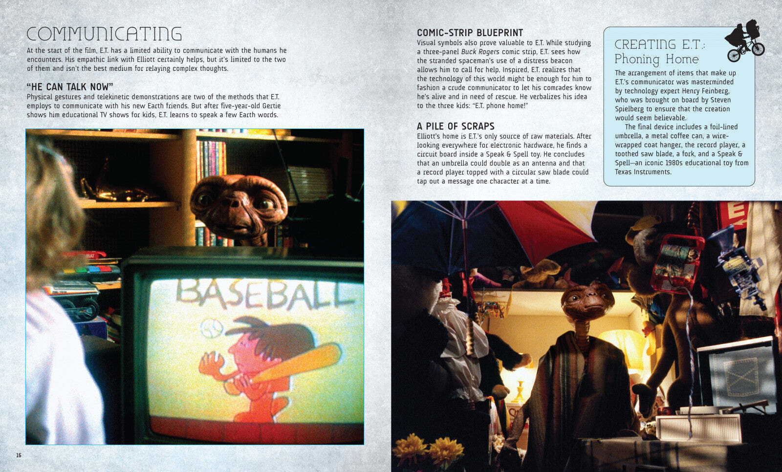 ET the Extra-Terrestrial 13 incredibuilds wood model kit and book showing ET communicating and making a communicator