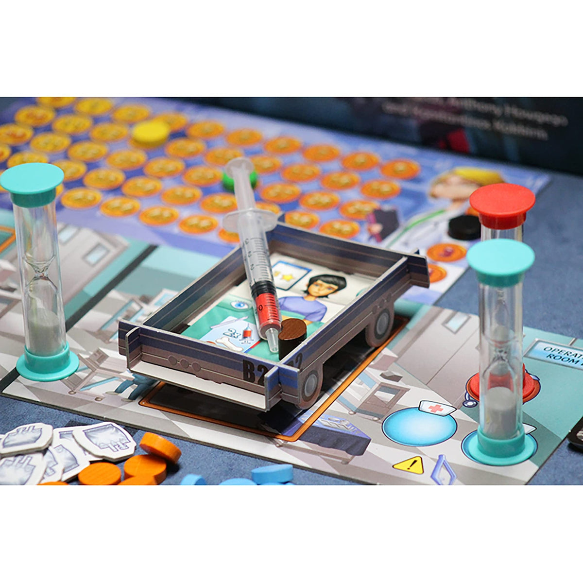 Rush MD full game setup on a table