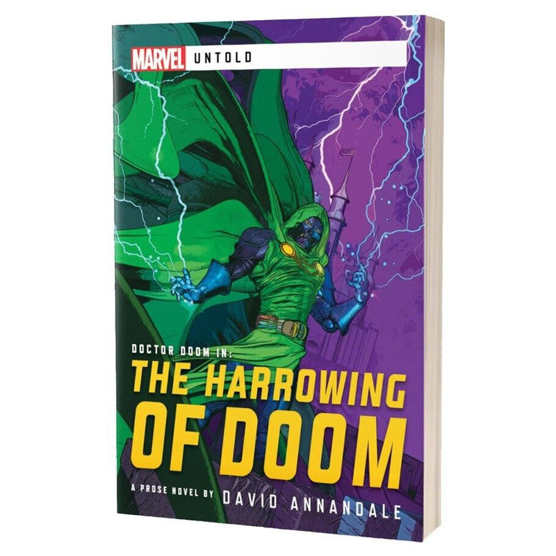 Marvel Untold The Harrowing of Doom Doctor Doom novel with illustrated cover featuring Doctor Doom casting spells