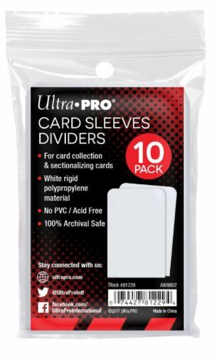 Ultra Pro Card Accessories - Semi-Rigid white plastic dividers (10 PK) - Good Games