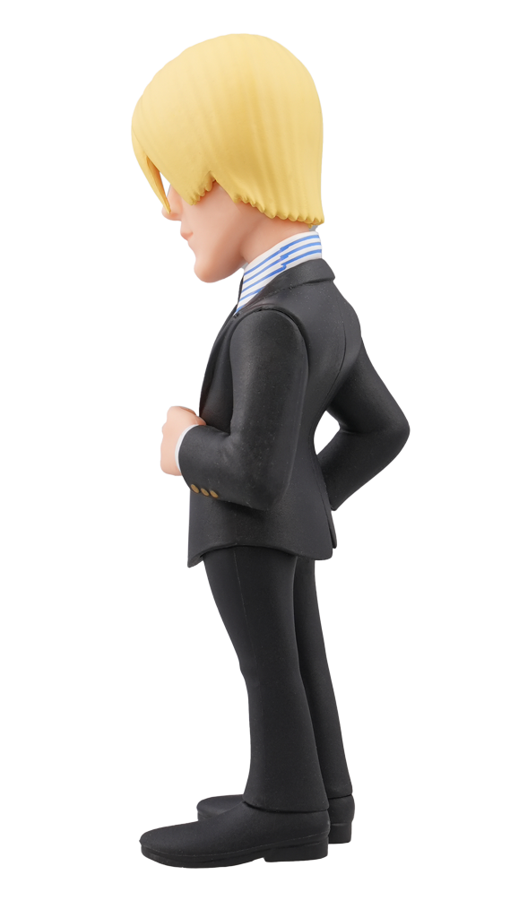 Angled front pose of Sanji mid-kick stance