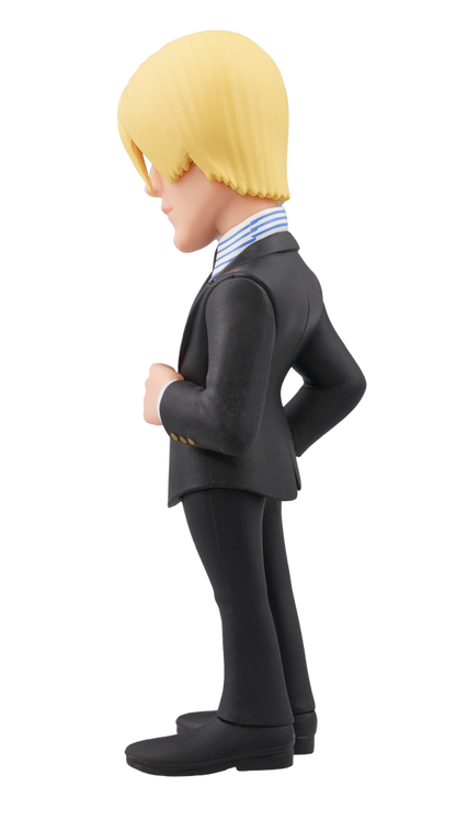 Angled front pose of Sanji mid-kick stance