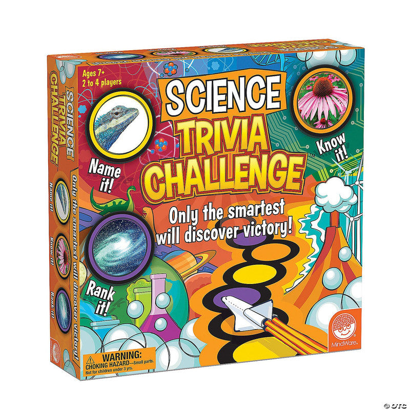 MindWare Science Trivia Challenge game box, colorful graphics with scientific imagery