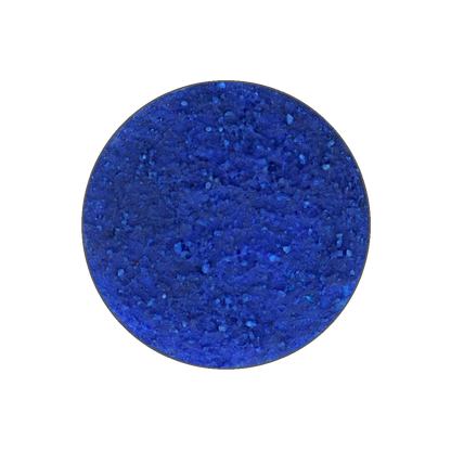 A dark blue granular circle with lighter specks, isolated on a white background.