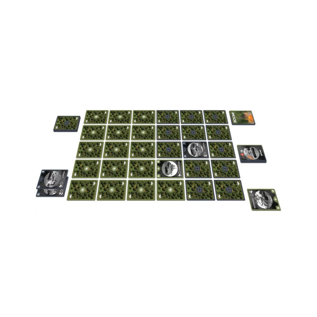 Scope Panzer game board with modular terrain tiles and sniper tokens