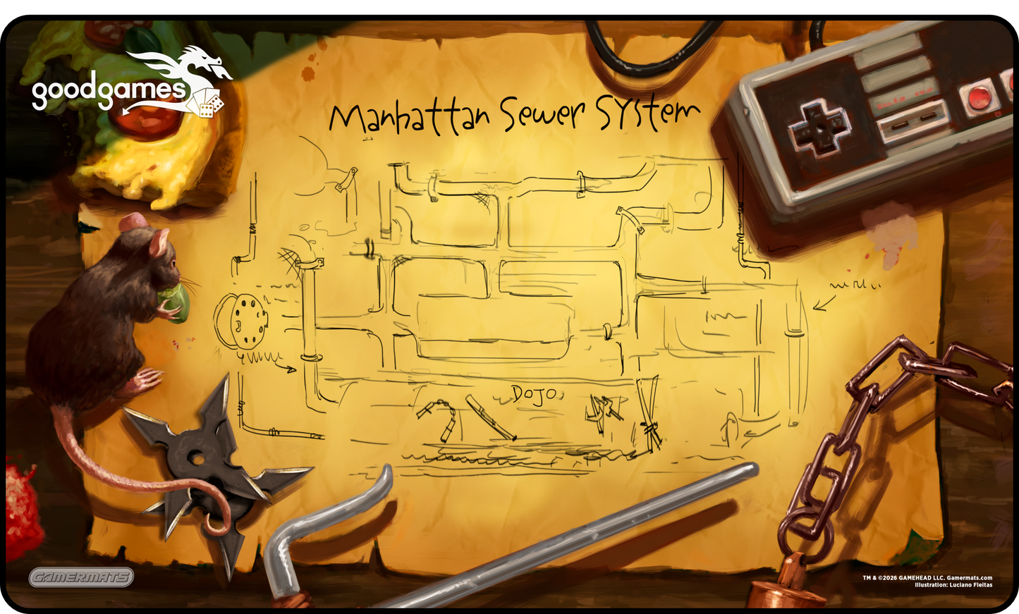 Gamermats Teenage Mutant Ninja Turtles Playmat - Sewer